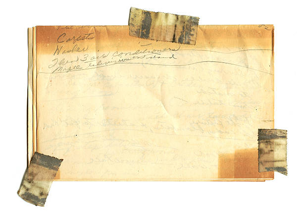 istock Old stained paper with tape 172668792