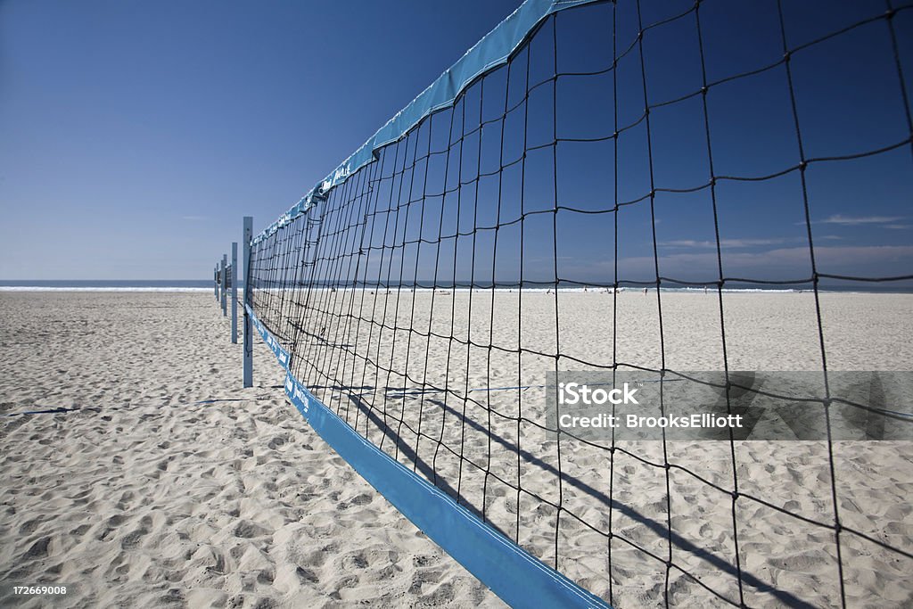Beach Volleyball Nets Southern California beach volleyball nets. Activity Stock Photo