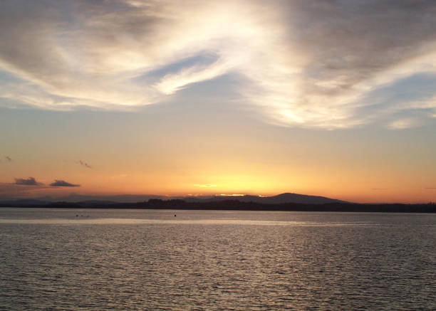 Sunset over the Mourne Mountains N Ireland stock photo