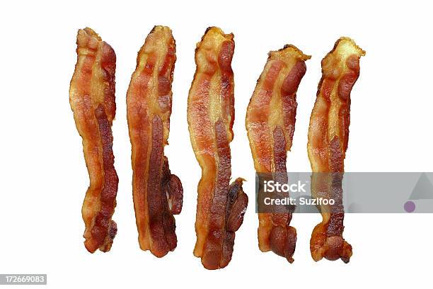 Bacon Strips Stock Photo - Download Image Now - Bacon, Slice of Food, Close-up