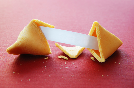 Fortune cookie with blank message.