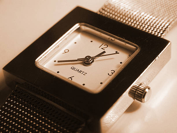 a watch close up (Sepia) stock photo