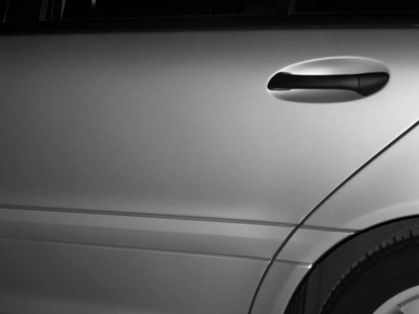 istock Back door of a silver car 172669857