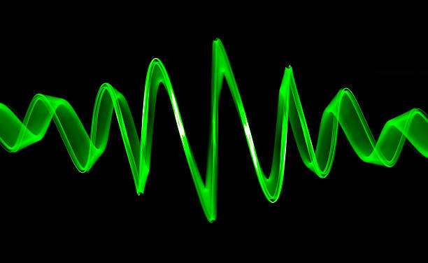 音の波に最適なグリーン - spectrim ストックフォトと画像