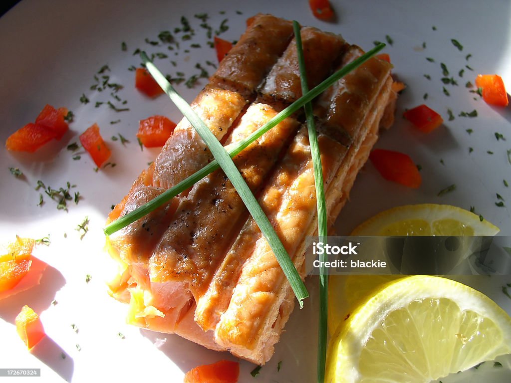 Alaskan Salmão grelhado (PARTE 3 - Royalty-free Alimentação Não-saudável Foto de stock