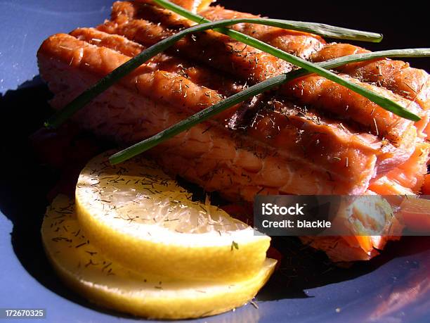 Alaskan Grilled Salmon Stock Photo - Download Image Now - Cafe, Cajun Food, Alaskan Culture