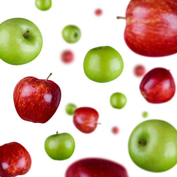 アップルの爆発 - apple granny smith apple red delicious apple fruit ストックフォトと画像
