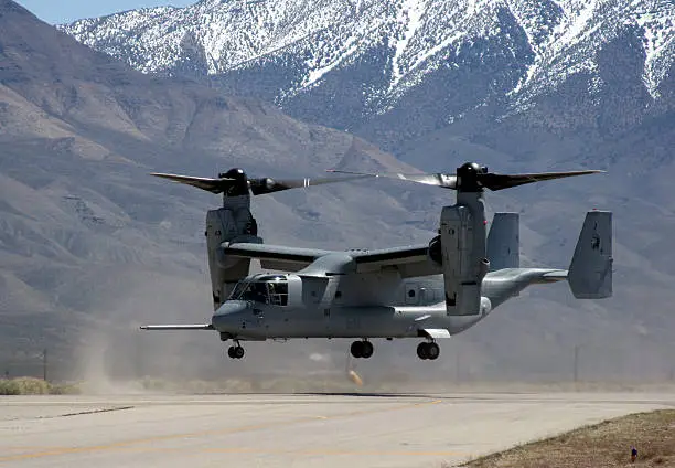 Osprey Helicopter during high altitude operations.  Click image for Military Non Combat Airplanes Lightbox.