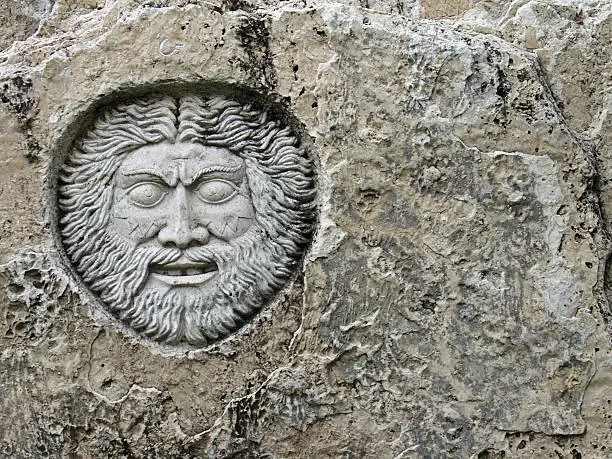 Carved in travertino. Paestum - Italy