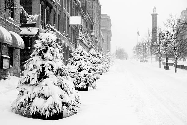 Winter Wonderland Photo taken at Place Jacques Cartier in Old Montreal place jacques cartier stock pictures, royalty-free photos & images