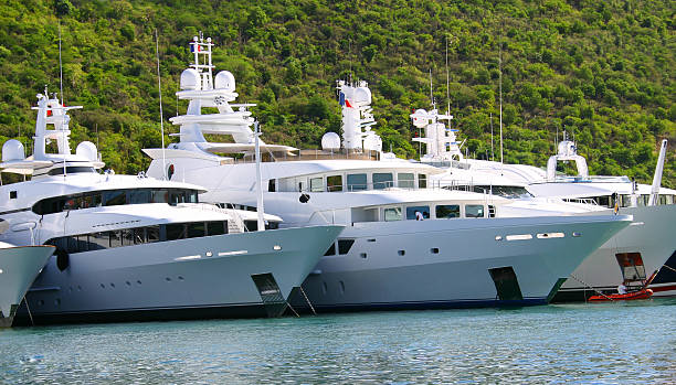 Gustavia Boats stock photo