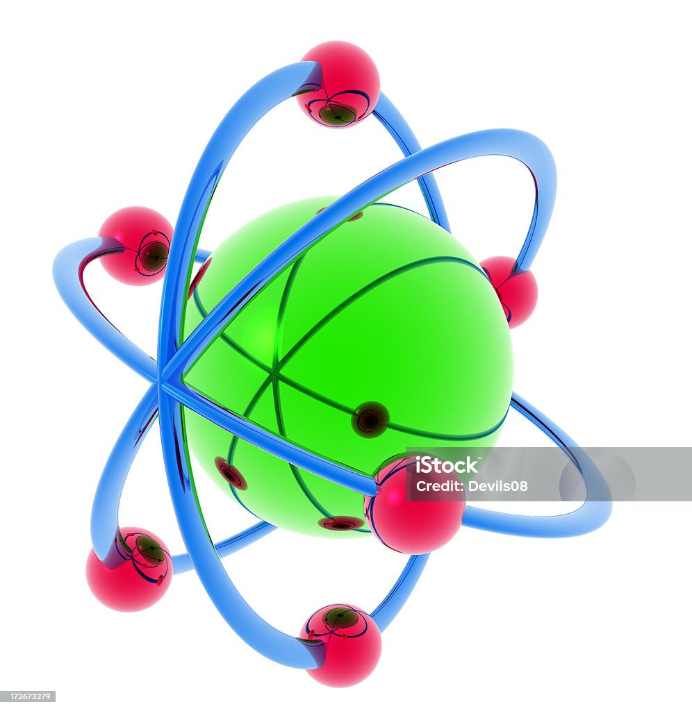 Verde Atom - Foto de stock de Azul libre de derechos