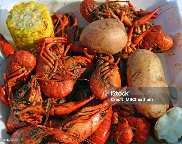 Crawfish Mais Und Kartoffeln Stockfoto und mehr Bilder von Bildhintergrund - Bildhintergrund, Cajun-Küche, Fische und Meeresfrüchte