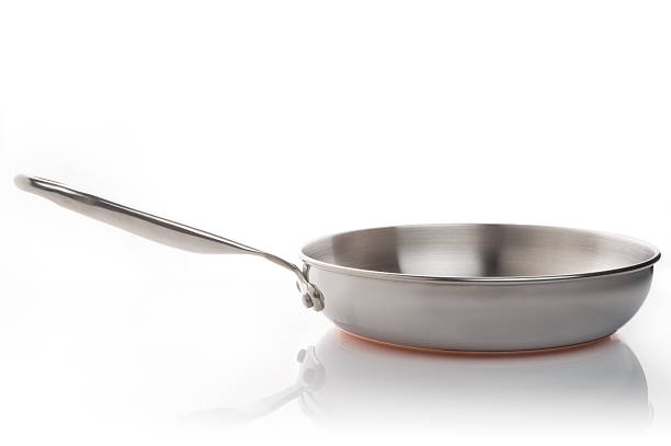 istock Stainless steel frying pan on white background 172673440
