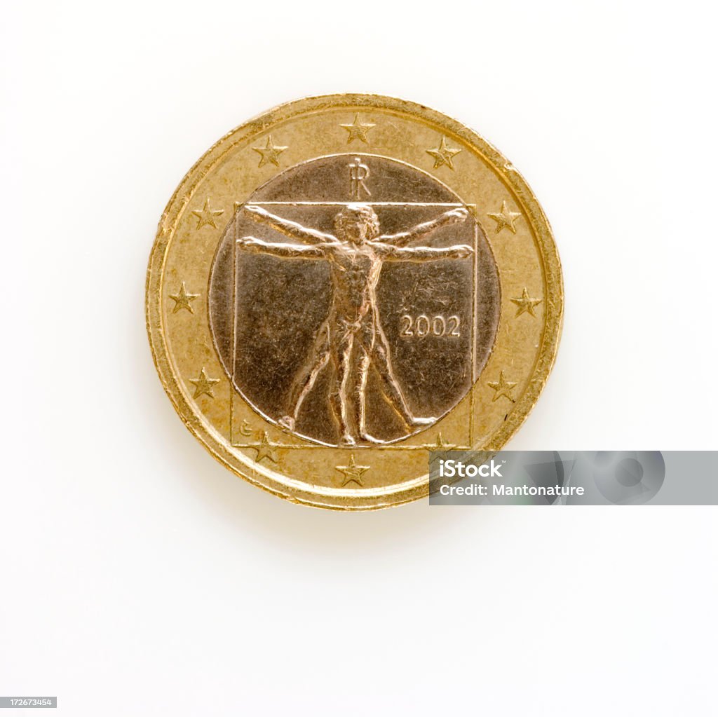 Moneda Euro (delantero), con la figura sobre blanco - Foto de stock de Abstracto libre de derechos