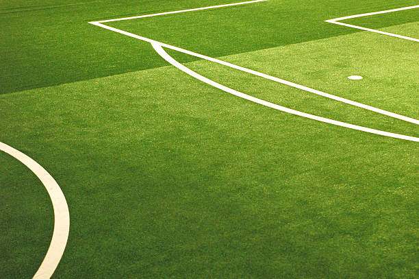 campo de fútbol de líneas - soccer soccer field grass artificial turf fotografías e imágenes de stock