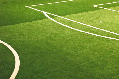 perspective view of the lines of a soccer's field