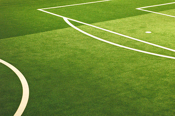 soccer field's lines perspective view of the lines of a soccer's field soccer field photos stock pictures, royalty-free photos & images