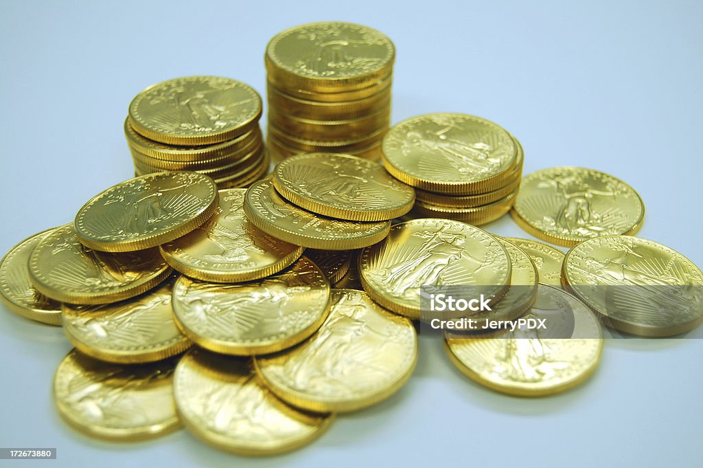 Haufen von Gold - Lizenzfrei Amerikanische Währung Stock-Foto