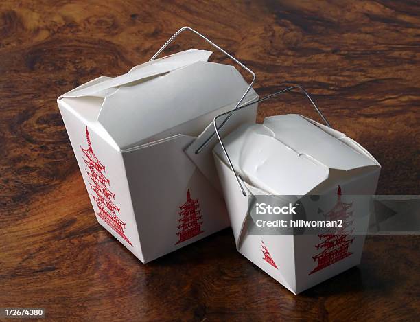 Two Chinese Boxes On Table Stock Photo - Download Image Now - Asian Culture, Carrying, Carton