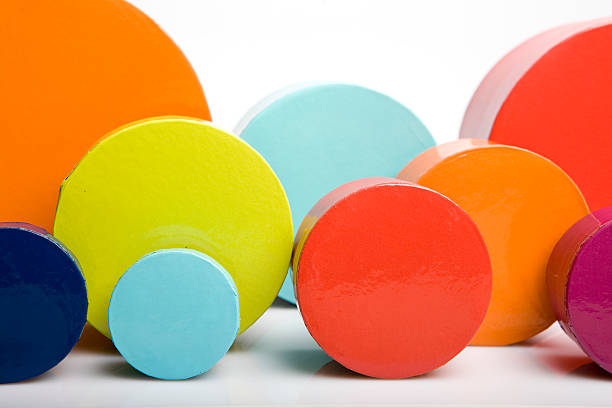 istock Set of colourful round boxes 172674680