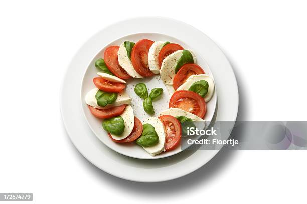 Foto de Ingredientes Italianos Salada Caprese e mais fotos de stock de Mozarella - Mozarella, Alimentação Saudável, Comida