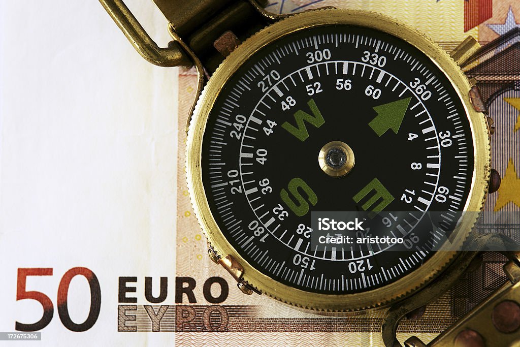 Dinero y Compass - Foto de stock de Anticuado libre de derechos