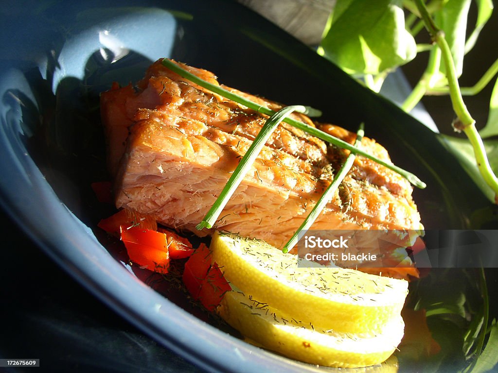 Alasca salmão grelhado (parte 7 - Foto de stock de Alimentação Não-saudável royalty-free