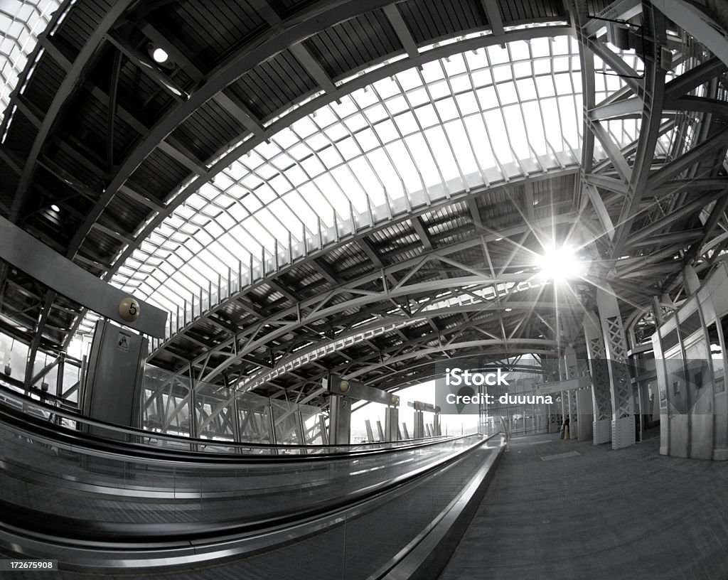 moden train station  black & white glass and metal Abstract Stock Photo