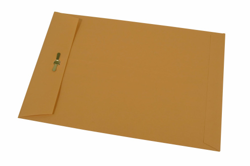 A large manila envelope. Isolated. Canon 20D at ISO 100.