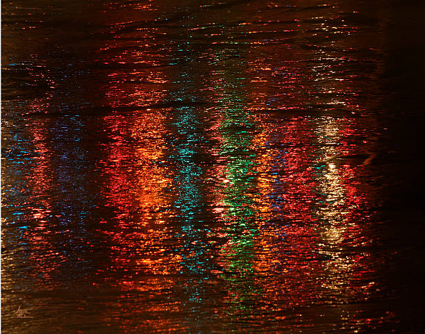 Lights in Reflection stock photo