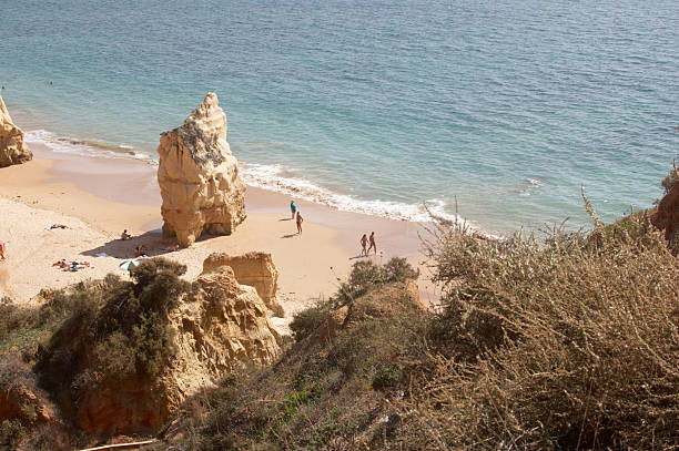 istock Algarve beach scene sandy rock 172676692