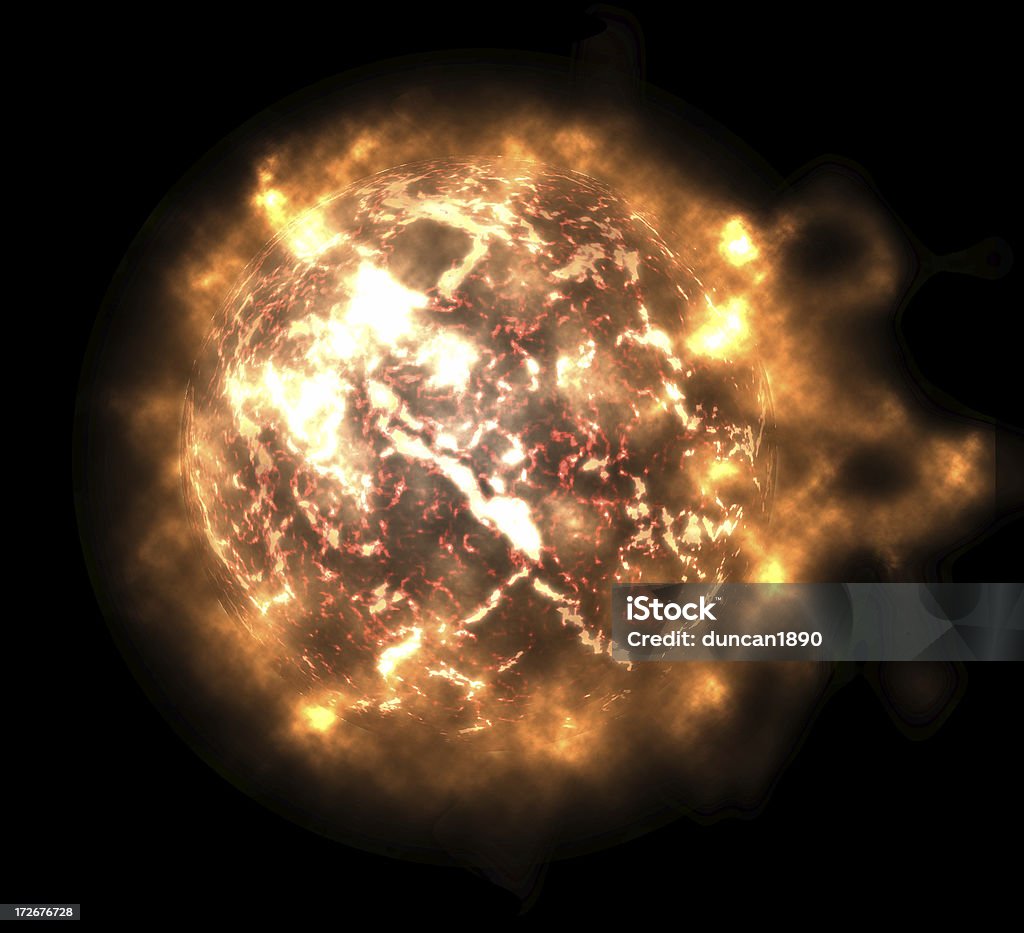 Fireball Sun Sun / Fireball on a black background Exploding Stock Photo