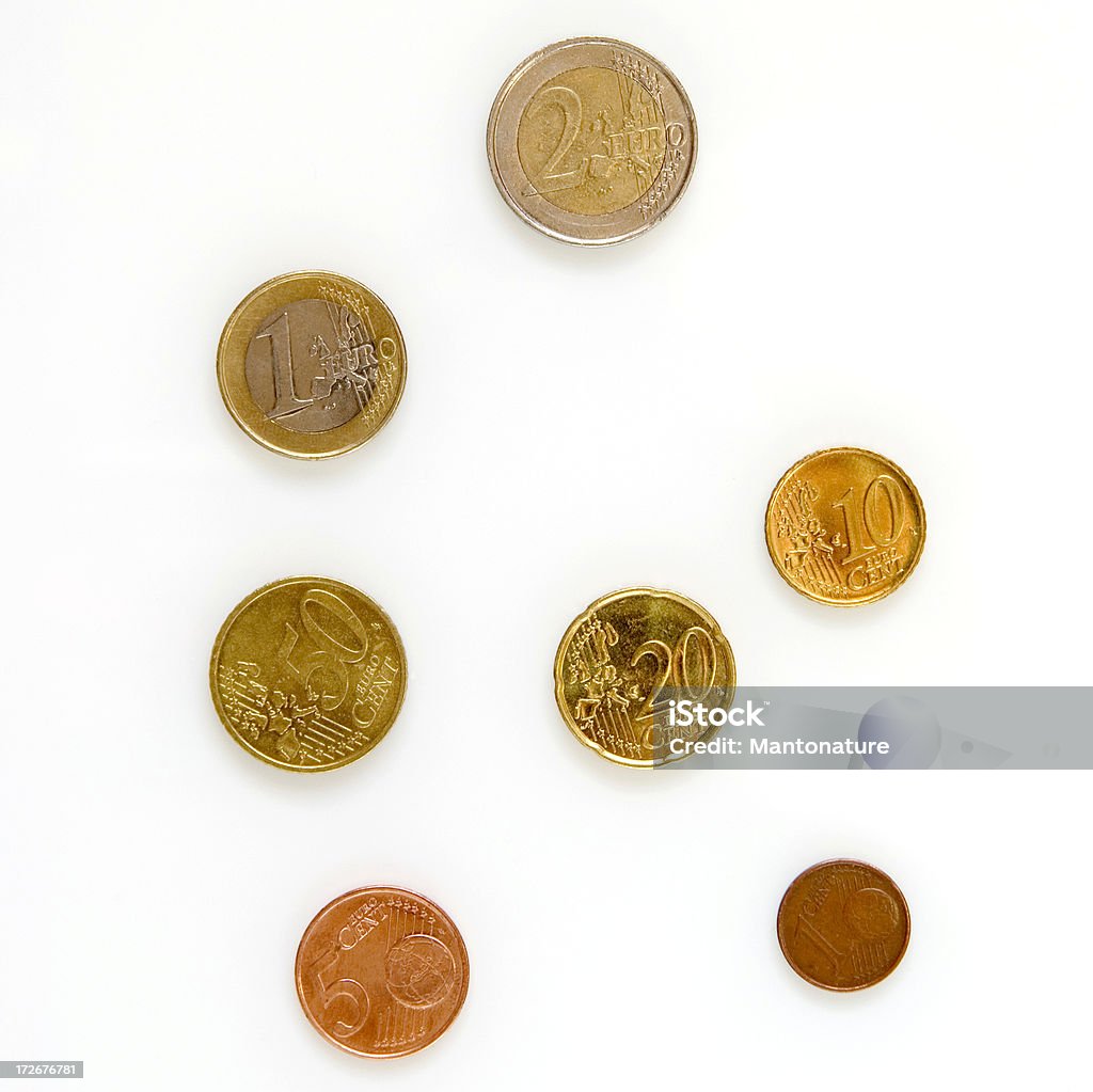 Cambio pequeño (Europeo monedas en blanco - Foto de stock de Monedas de la Unión Europea libre de derechos
