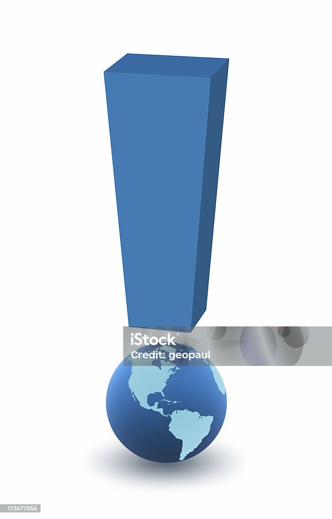 Exclamation mark avec globe - Photo de Globe terrestre libre de droits