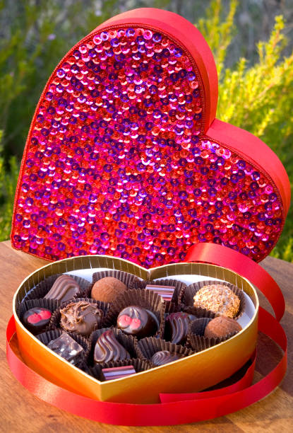 istock Belgian Chocolate Valentine's Day Holiday Candy Truffles, Heart Gift Box 172677206