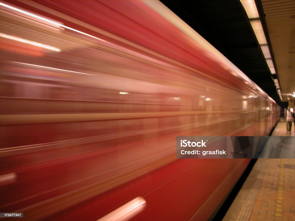 speeding train 2 "shot of a speeding commuter train in Copenhagen, Denmark; taken summer 2002." Activity Stock Photo