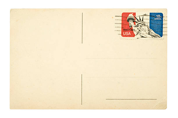 米国はがき - postcard old fashioned postage stamp old ストックフォトと画像