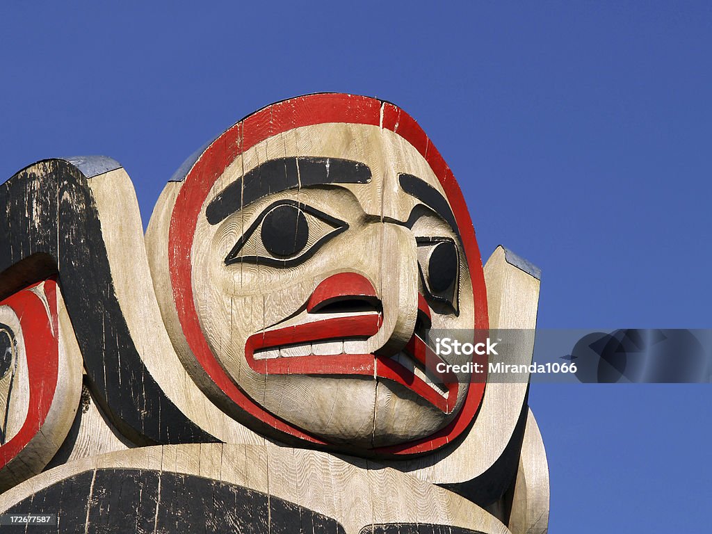 Runde totem Gesicht - Lizenzfrei Vancouver - Kanada Stock-Foto