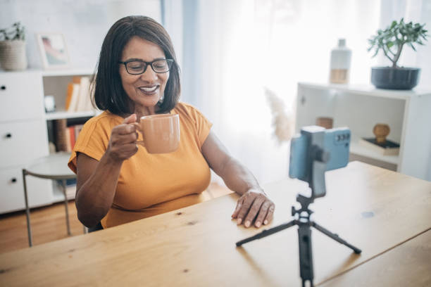 istock Mature woman vlogging 1726776067