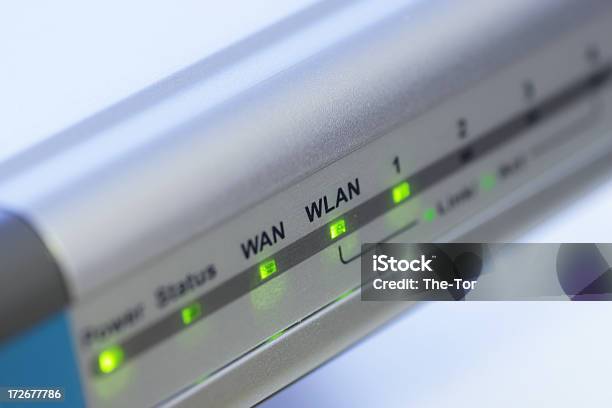 Closeup Of Display Screen Of A Internet Router Stock Photo - Download Image Now - Connect, Connection, File Sharing