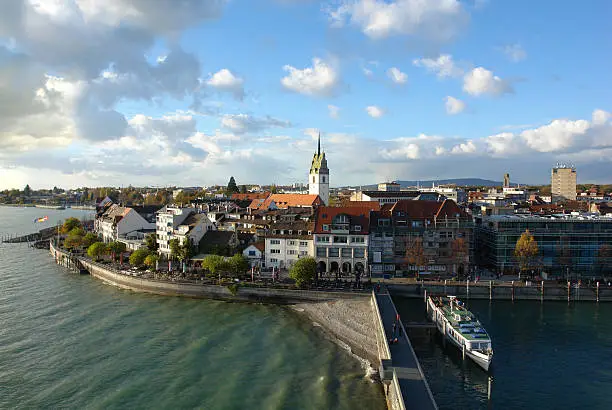 A view to the City of Friedrichshafen, the beautiful city of the German Count Ferdinand von Zeppelin.