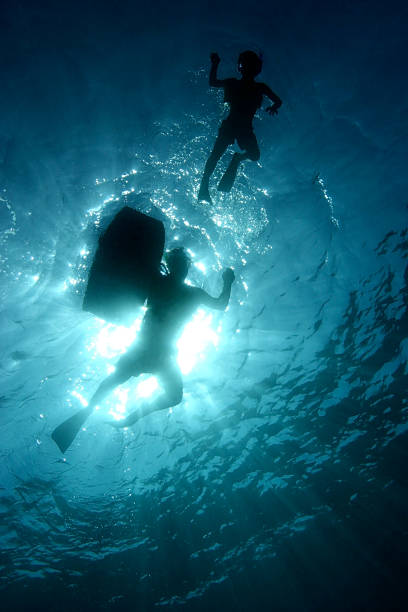 istock Silhouetted Father & Child Snorkeling 172678003