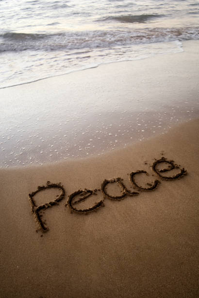 istock Peace Written In The Sand 172678916