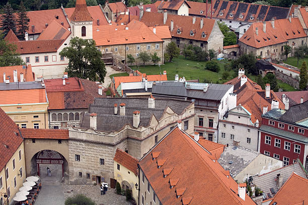 istock Czech Village Tile Rooftops Cityscape 172679390