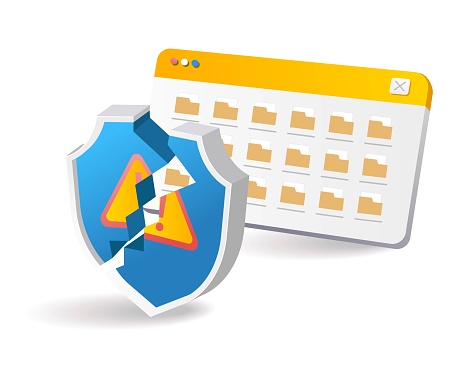 Attacking The Folder Data Security System Stock Illustration - Download ...