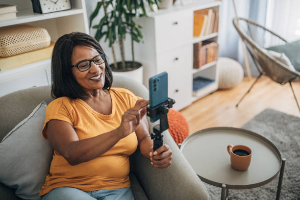istock Mature woman vlogging 1726798371