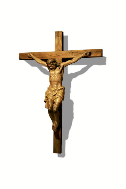 istock Close-up of bronze crucifix statue 172684514