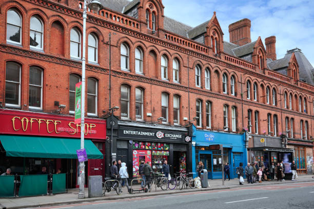 Dublin gothic building Dublin, Ireland - March 2023:  George Street Arcade, a Victorian gothic shopping center in Dublin st george street stock pictures, royalty-free photos & images