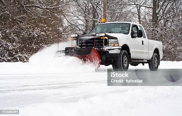 Plowing The Road Stock Photo - Download Image Now - Snow, Snowplow, Removing
